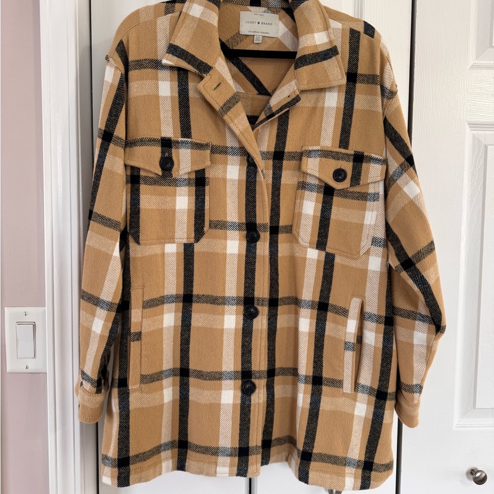 Lucky Brand Women's Tan Plaid Jacket